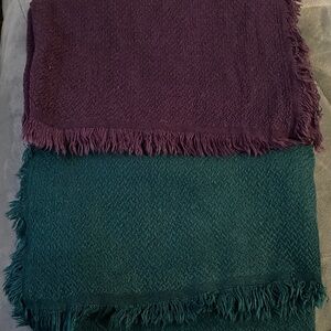 Purple and Green Fringed wrap/scarf